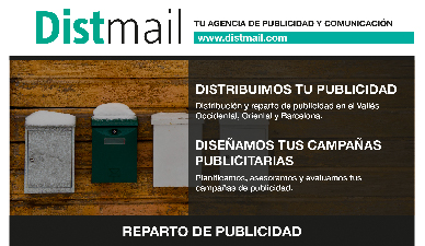 Página web corporativa y flyer publicitario Distmail agencia de reparto