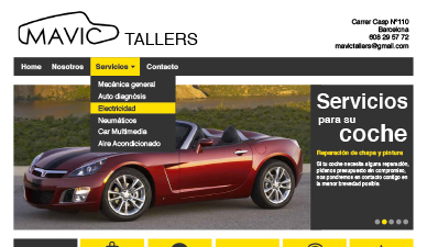 Página web taller mecánico Mavic Tallers