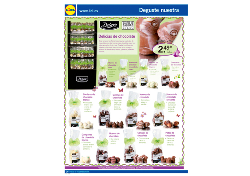 Imagen página especial bombones de la campaña de Semana Santa de Lidl Supermercados